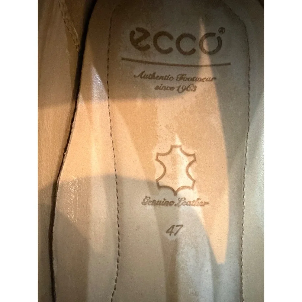 ECCO Mens Black Leather‎ Driving Loafers Slip On Shoes Size 47/ US 13- 13.5
